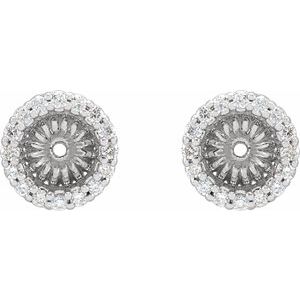 14K White Gold 1/6 CTW Natural Diamond Earring Jackets with 4.6 mm ID – image 2