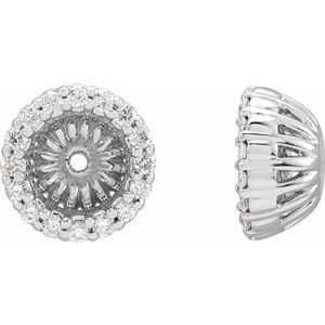 14K White Gold 1/6 CTW Natural Diamond Earring Jackets with 4.6 mm ID