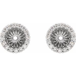 Platinum 1/6 CTW Natural Diamond Earring Jackets with 5.1 mm ID – image 2