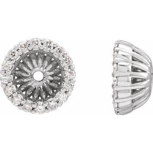 14K White Gold 1/6 CTW Natural Diamond Earring Jackets with 5.1 mm ID