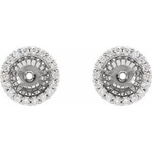 14K White Gold 1/5 CTW Diamond Earring Jackets with 6.1 mm ID – image 2