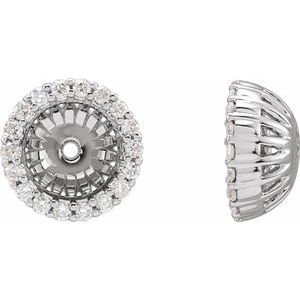 14K White Gold 1/5 CTW Diamond Earring Jackets with 6.1 mm ID
