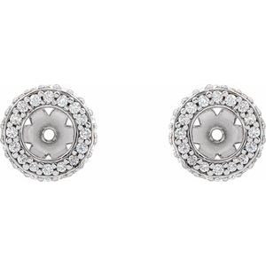 14K White Gold 1/5 CTW Lab Grown Diamond Earrings Jacket – image 2
