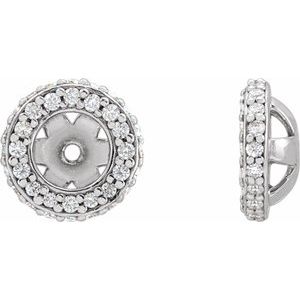 Platinum 1/5 CTW Natural Diamond Earring Jackets