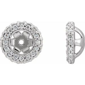 Platinum 1/5 CTW Natural Diamond Earring Jackets