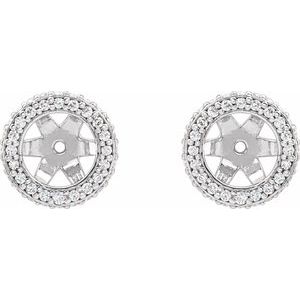 14K White Gold 1/5 CTW Natural Diamond Earrings Jacket – image 2