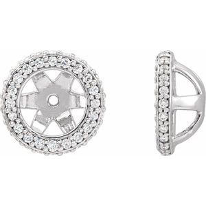 14K White Gold 1/5 CTW Natural Diamond Earrings Jacket
