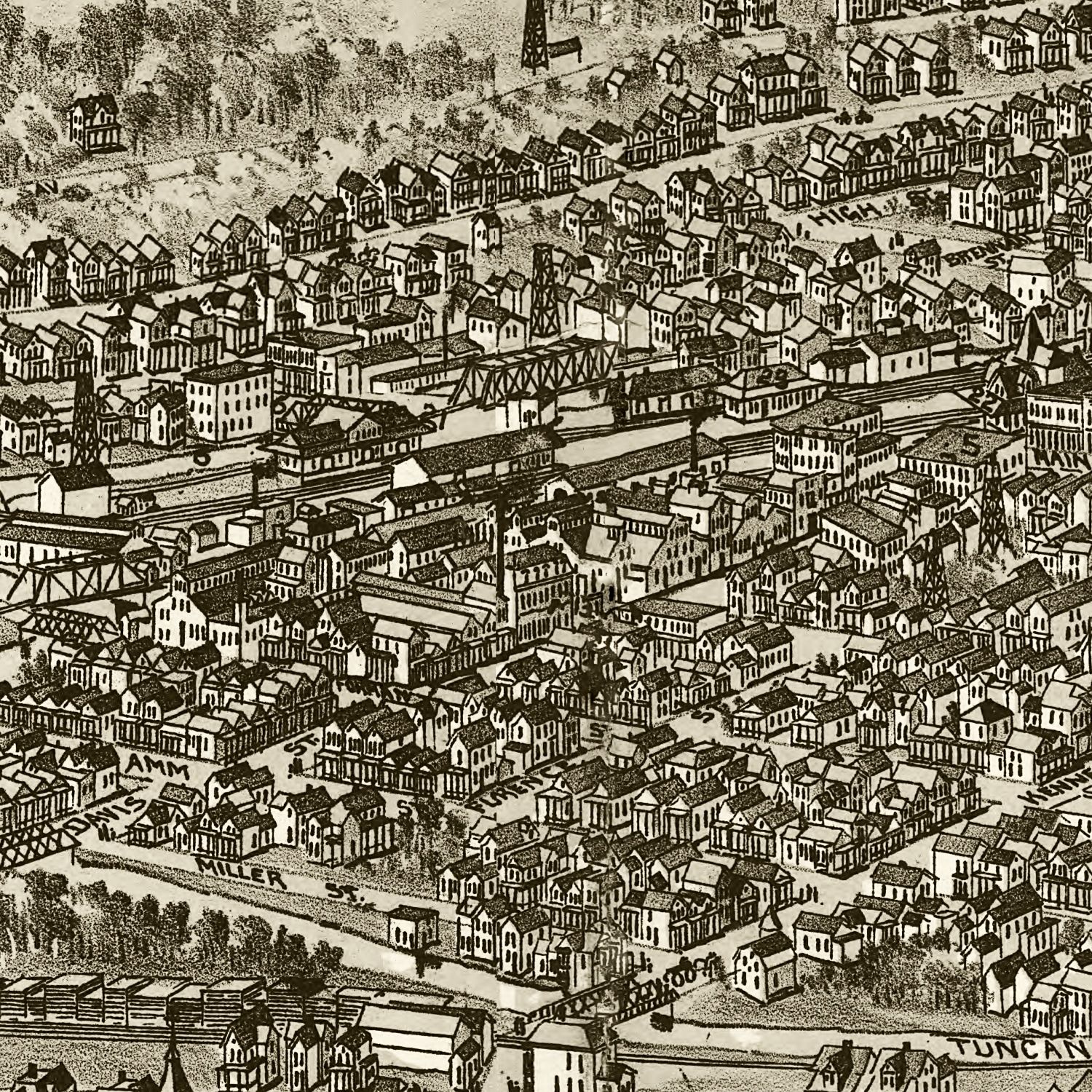 Vintage Map of Bradford, Pennsylvania 1895