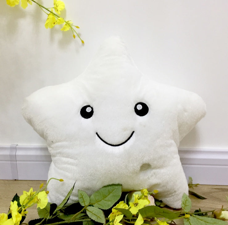 LED Star Pillow – Soft Plush Luminous Cushion with Colorful Lights