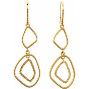 14K Yellow Gold 3/8 CTW Natural Diamond Open Silhouette Earrings – image 2