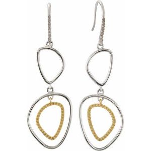 Continuum Sterling Silver & 14K Yellow Gold Right Open Silhouette Earring Mounting
