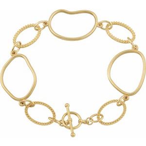 14K Yellow Gold 1 mm Round Open Silhouette 8" Bracelet Mounting