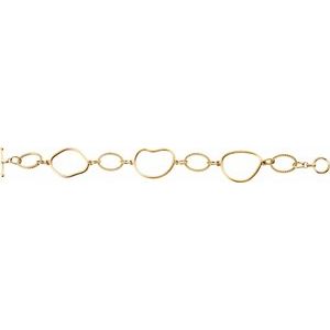 14K Yellow Gold 1 mm Round Open Silhouette 8" Bracelet Mounting – image 2