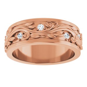 14K Rose 1/4 CTW Natural Diamond Band Size 7