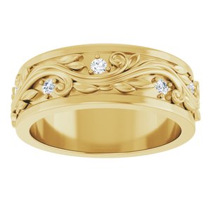 14K Yellow 1/4 CTW Natural Diamond Band Size 7