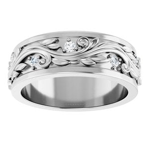 Platinum 1/4 CTW Natural Diamond Band Size 7