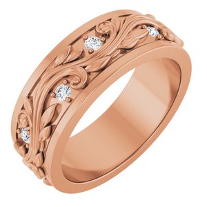 14K Rose 1/4 CTW Natural Diamond Band Size 7