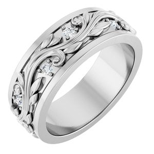Platinum 1/4 CTW Natural Diamond Band Size 7