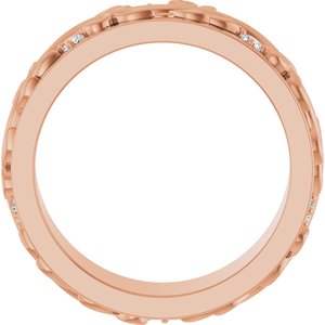 14K Rose 1/4 CTW Natural Diamond Band Size 7