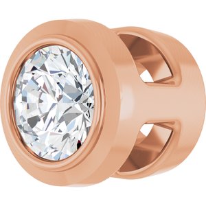 14K Rose .06 CT Natural Diamond Slide Pendant