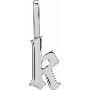 14K White Gothic Initial K Charm/Pendant