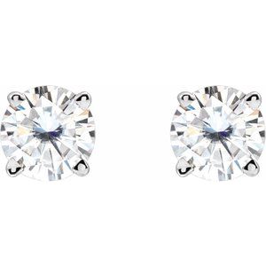 Sterling Silver 4.5 mm Stuller Lab-Grown Moissanite Earrings – image 2
