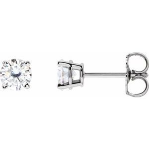 Sterling Silver 4.5 mm Stuller Lab-Grown Moissanite Earrings