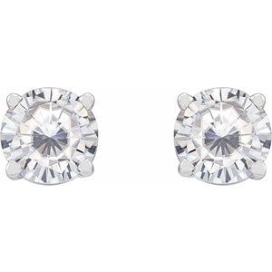 Sterling Silver 5 mm Stuller Lab-Grown Moissanite Earrings – image 2