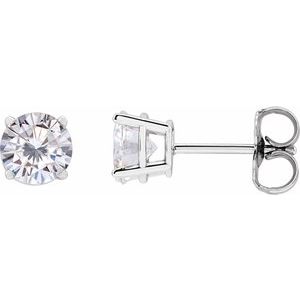 14K White Gold 5.5 mm Stuller Lab-Grown Moissanite Earrings