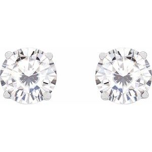 14K White Gold 6.5 mm Stuller Lab-Grown Moissanite Earrings – image 2
