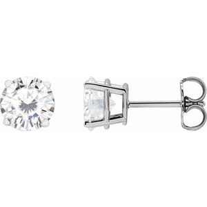 14K White 6.5 mm Stuller Lab-Grown Moissanite Earrings