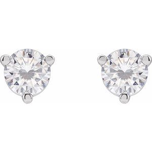 14K White Gold 3 mm Round Stuller Lab-Grown Moissanite™ Earrings – image 2