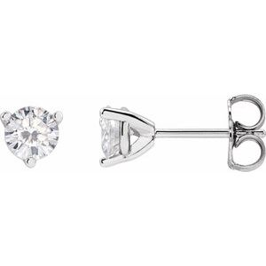 Sterling Silver 4.5 mm Round Stuller Lab-Grown Moissanite™ Earrings
