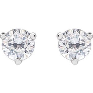 Sterling Silver 5 mm Round Stuller Lab-Grown Moissanite™ Earrings – image 2