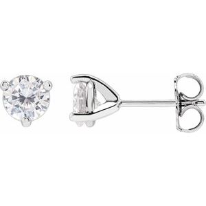 Sterling Silver 5 mm Round Stuller Lab-Grown Moissanite™ Earrings