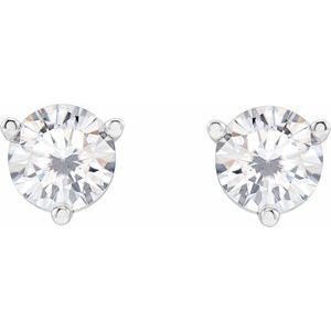 Sterling Silver 5.5 mm Round Stuller Lab-Grown Moissanite��� Earrings