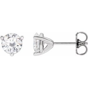 Sterling Silver 5.5 mm Round Stuller Lab-Grown Moissanite��� Earrings