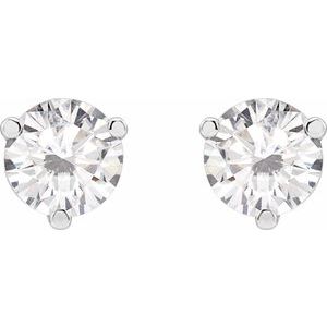 Sterling Silver 6 mm Round Stuller Lab-Grown Moissanite™ Earrings – image 2
