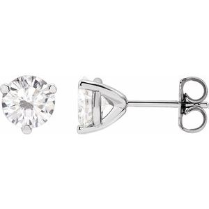 Sterling Silver 6 mm Round Stuller Lab-Grown Moissanite™ Earrings