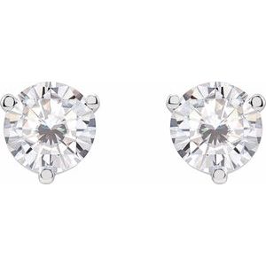 Platinum 6.5 mm Round Stuller Lab-Grown Moissanite™ Earrings – image 2