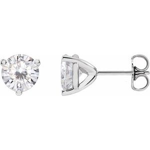 Platinum 6.5 mm Round Stuller Lab-Grown Moissanite™ Earrings