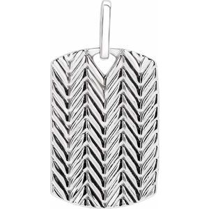 14K White Gold 24x16 mm Dog Tag