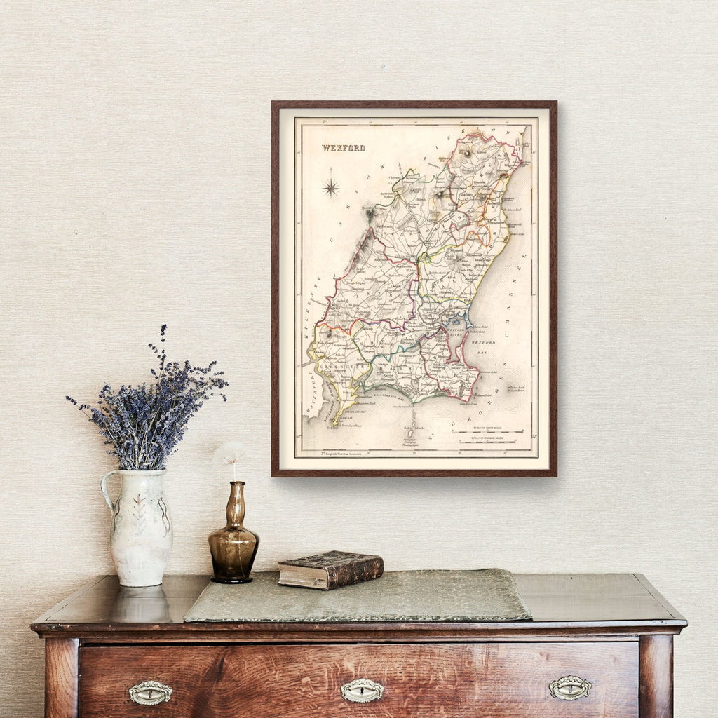 Vintage Map of Wexford County Ireland, 1846