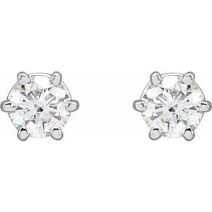 Platinum 1/2 CTW Natural Diamond Stud Earrings – image 2