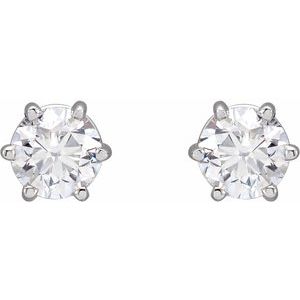 Platinum 3/4 CTW Natural Diamond Stud Earrings – image 2