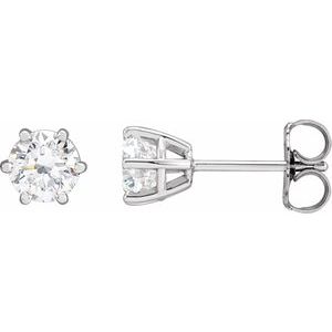 Platinum 1 CTW Natural Diamond Stud Earrings
