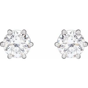 Platinum 1 CTW Natural Diamond Stud Earrings – image 2