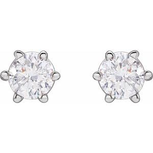 Platinum 1/3 CTW Natural Diamond Stud Earrings – image 2