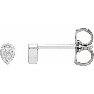 Sterling Silver 1/10 CTW Natural Diamond Bezel-Set Earrings