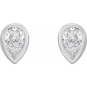 14K White Gold 1/10 CTW Lab-Grown Diamond Bezel-Set Earrings – image 2